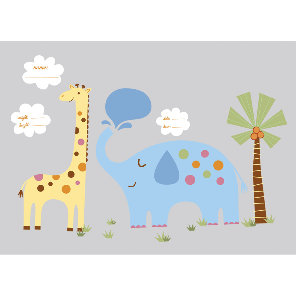 RoomMates - Giraffe und Elefant - Wandtattoo Wandsticker Wandaufkleber Wandbilder