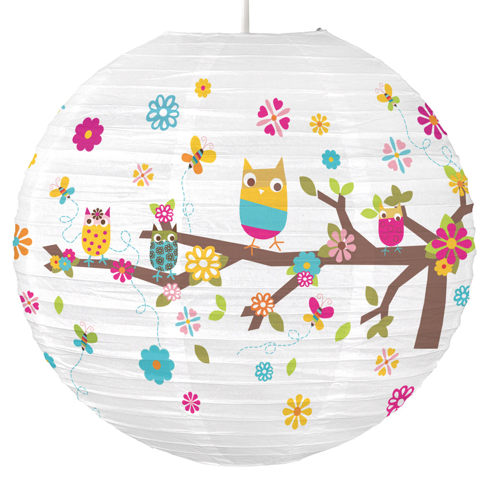 RoomMates - Zutano Eulenlampion - Wandtattoo Papier Lampe Lampion Lampenschirm