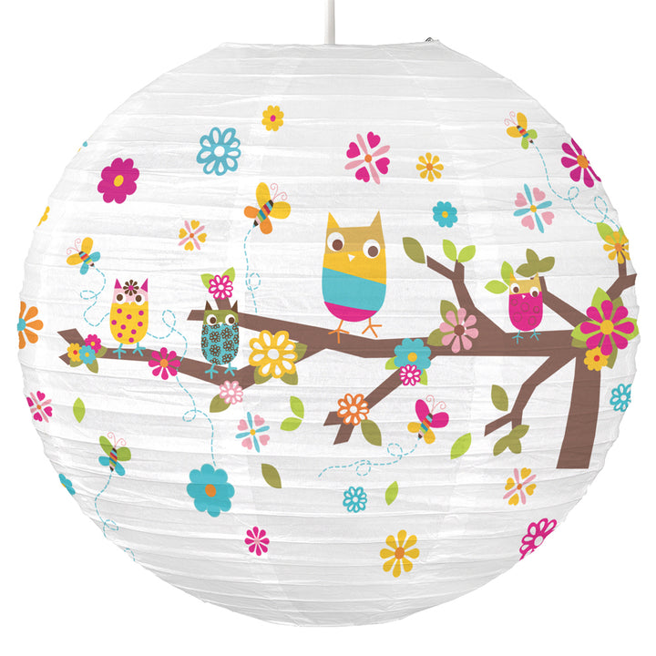 RoomMates - Zutano Eulenlampion - Wandtattoo Papier Lampe Lampion Lampenschirm