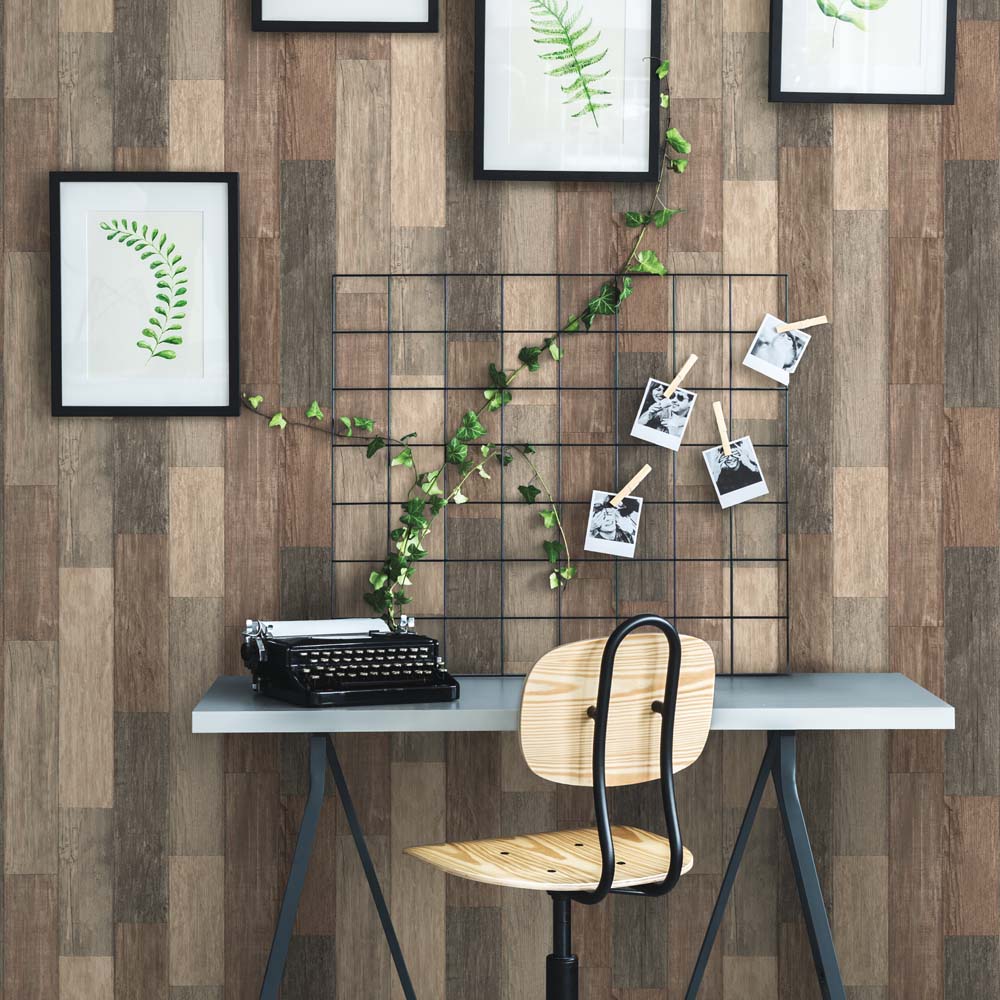 RoomMates - PEEL & STICK Wallpaper - Verwittertes Holz Braun