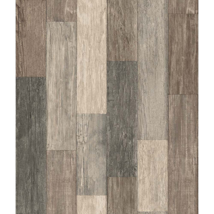 RoomMates - PEEL & STICK Wallpaper - Verwittertes Holz Braun