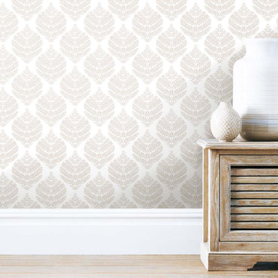 RoomMates - PEEL & STICK Wallpaper - Hygge Farn Damast Taupe