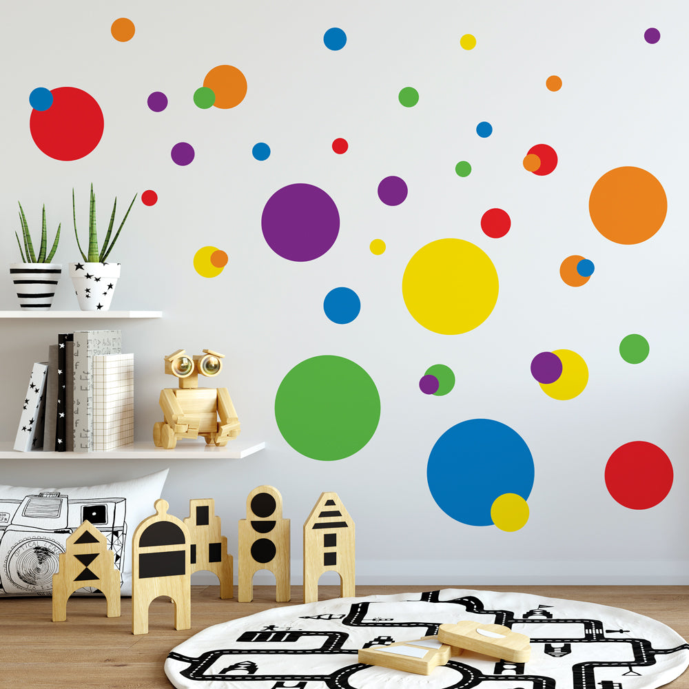 RoomMates - Punkte Bunt -  Wandtattoo Wandsticker Wandaufkleber Wandbilder
