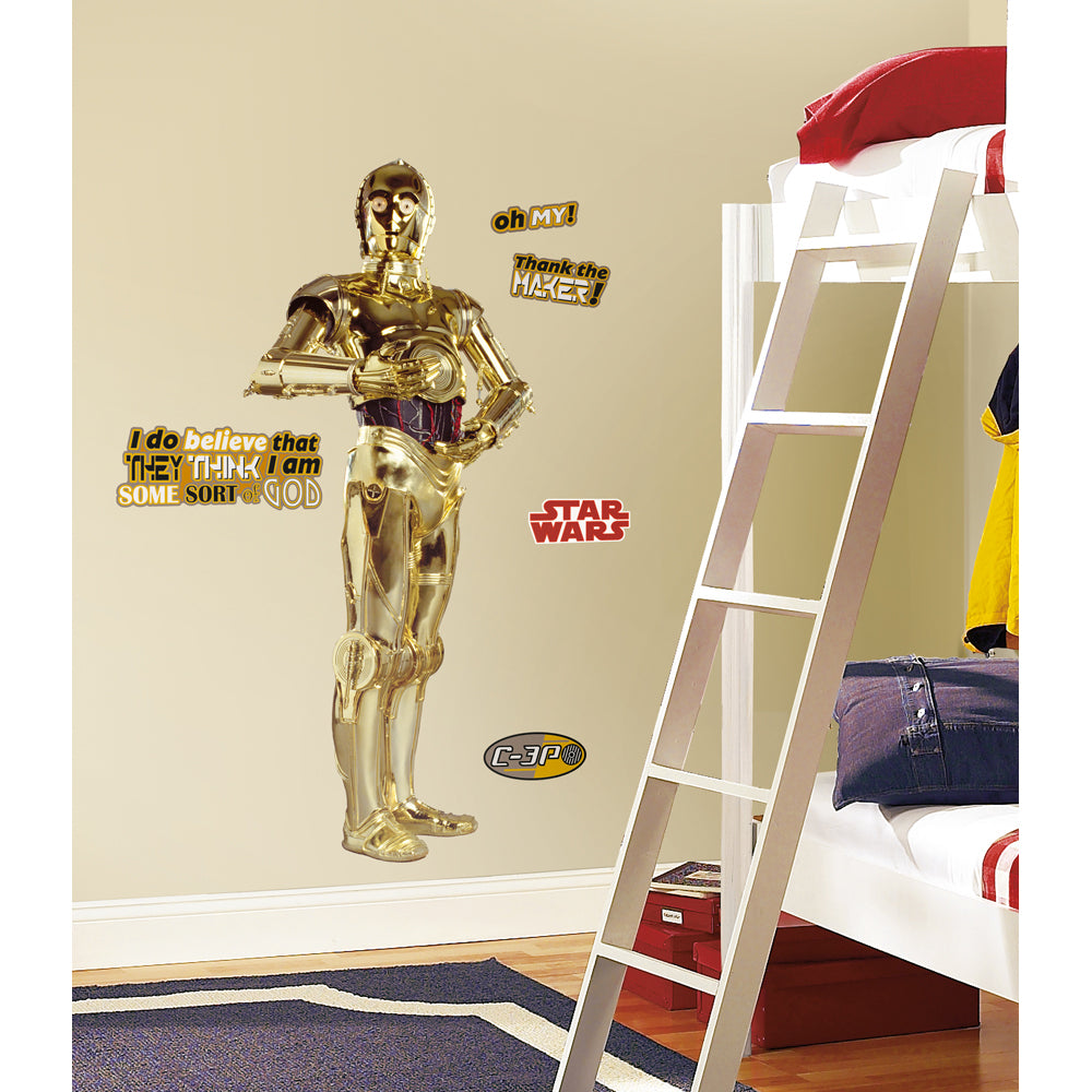 RoomMates - Star Wars C3PO - Wandtattoo Wandsticker Wandaufkleber Wandbilder DIY