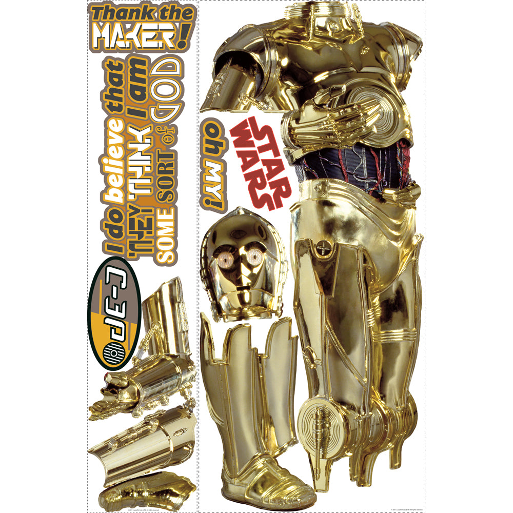 RoomMates - Star Wars C3PO - Wandtattoo Wandsticker Wandaufkleber Wandbilder DIY