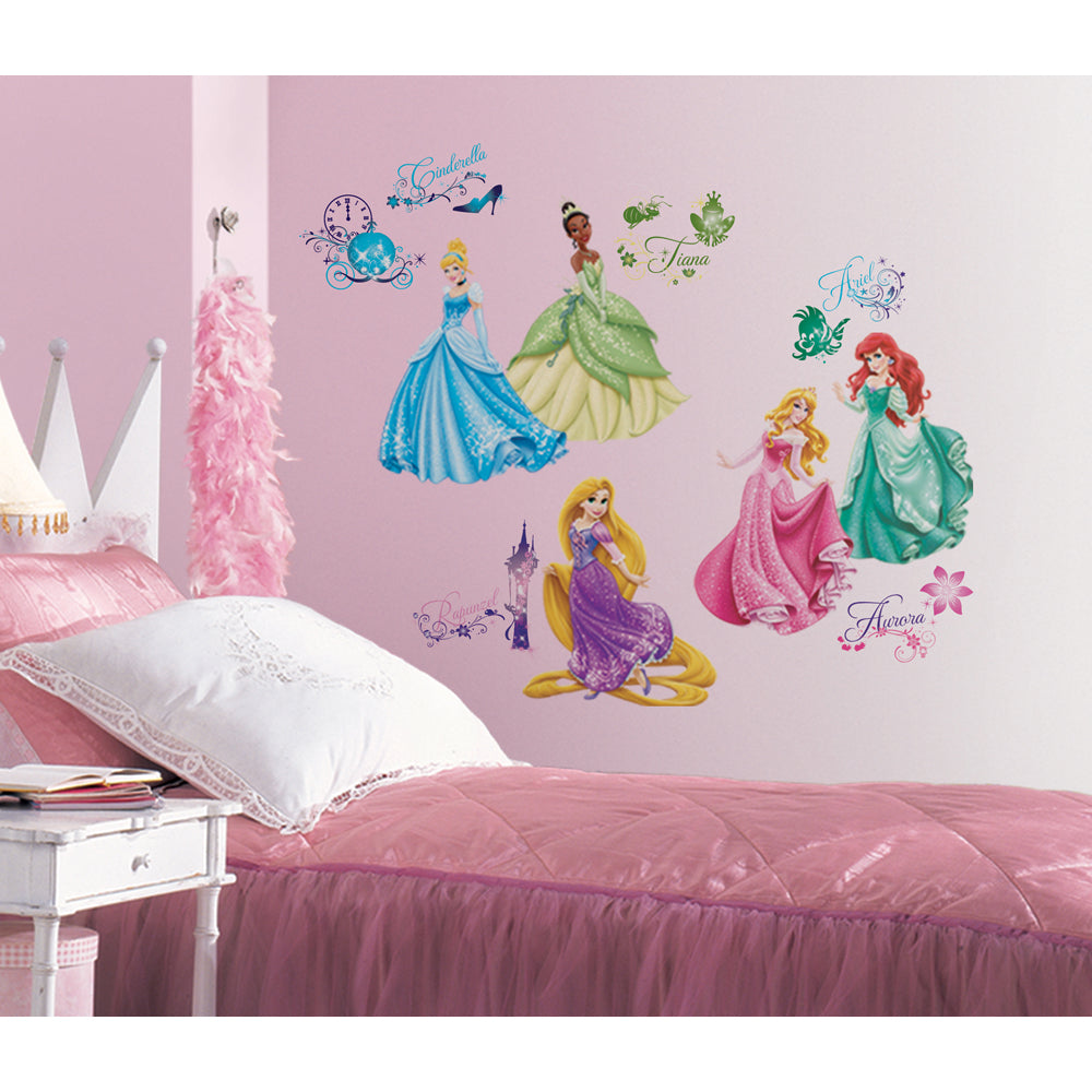 RoomMates - DISNEY Prinzessinnen glitzernd - Wandtattoo Wandsticker Wandaufkleber Wandbilder