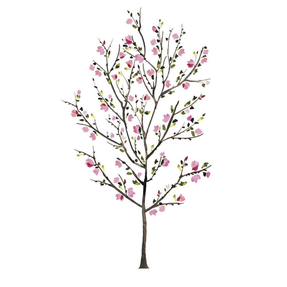 RoomMates - Baum Blüten Pink - Wandtattoo Wandsticker Wandaufkleber Wandbilder