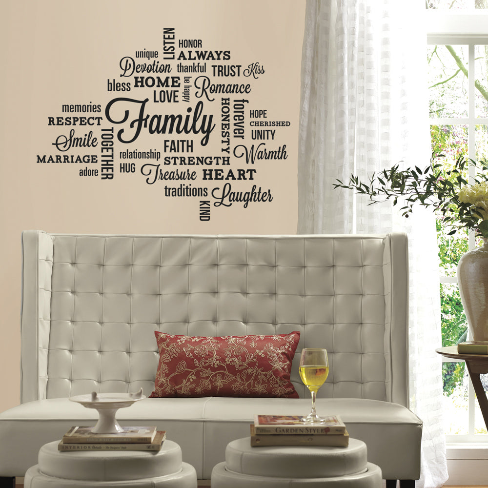 RoomMates - Schriftzug Familie -  Wandtattoo Wandsticker Wandaufkleber Wandbilder