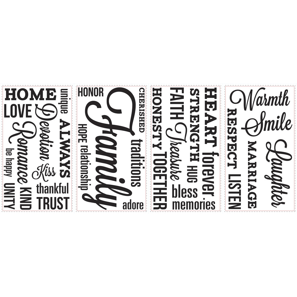 RoomMates - Schriftzug Familie -  Wandtattoo Wandsticker Wandaufkleber Wandbilder