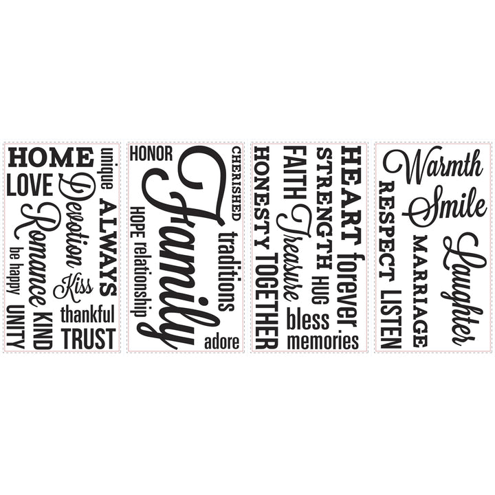 RoomMates - Schriftzug Familie -  Wandtattoo Wandsticker Wandaufkleber Wandbilder