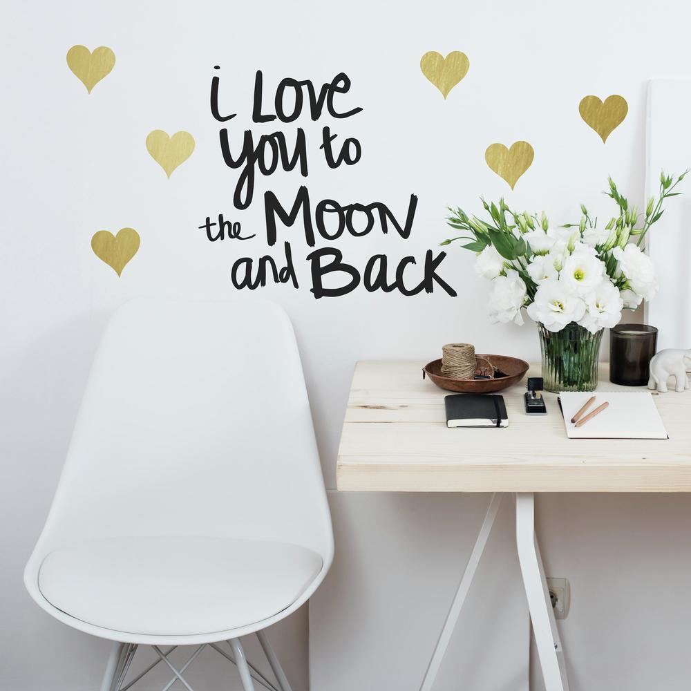 RoomMates - Schriftzug Love you to the moon - Wandtattoo Sticker DIY Aufkleber